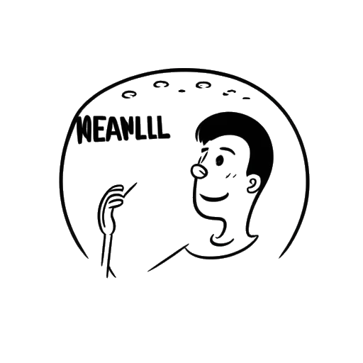 Dessin en noir et blanc d'un homme, représentant FaZe Banks, tenant une bulle de dialogue avec les mots 'santé mentale' à l'intérieur, avec un cœur et un cerveau en arrière-plan.
