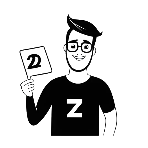 Dibujo en línea de un hombre, representando a FaZe Banks, sosteniendo un botón de reproducción de YouTube, con un símbolo '+' y el número '200,000' en el fondo.