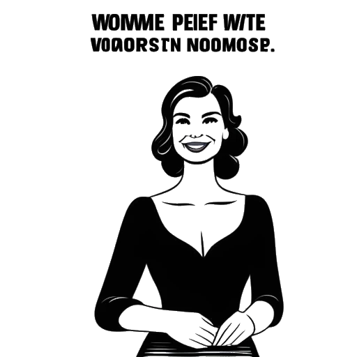 Line art drawing of Angela Merkel receiving the title of 'World's Most Powerful Woman' by Forbes in 2015.