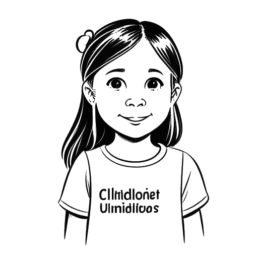 Line art drawing of Mckenna Grace as a UNICEF USA Ambassador