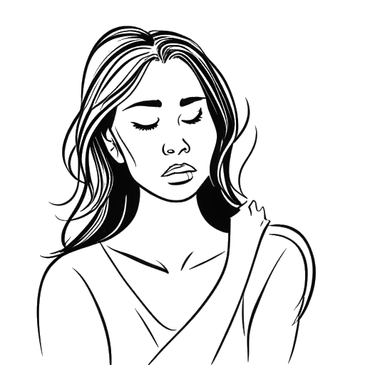 Line art drawing of Beyoncé overcoming bullying and insecurities during her youth