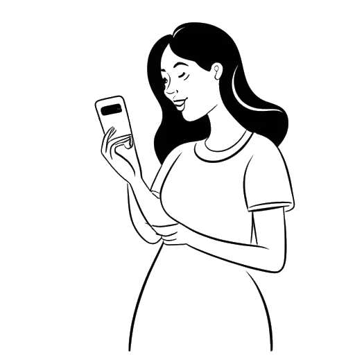 Line art drawing of Beyoncé announcing her pregnancy on Twitter