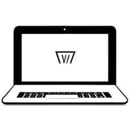 A black and white one-line drawing of a laptop screen with a YouTube play button. The screen displays Will Tennyson's YouTube channel with a subscriber count of 1.4 million. The image symbolizes his success and popularity on YouTube.