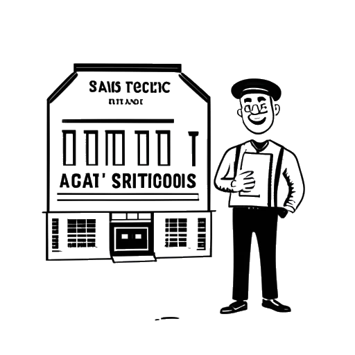 Line art drawing of a man representing Bradley Cooper, holding a diploma in front of the Actors Studio Drama School.