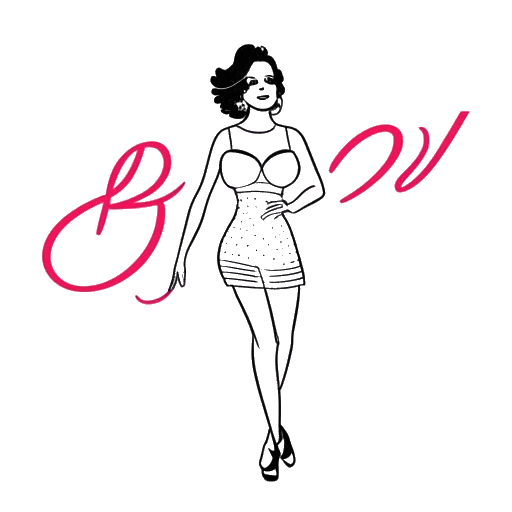 Desenho em arte linear de uma mulher, representando Katy Perry, se apresentando no palco com as palavras 'Katy Perry: PLAY' ao fundo.