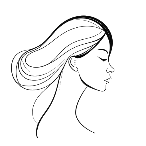 Line art profile of a woman representing Megan Eugenio, with dynamic lines conveying rapid growth and online success.