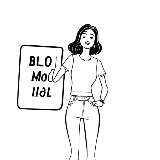 Line art drawing of a young woman, representing Olivia Rodrigo, holding a car key and standing next to a Billboard Hot 100 sign.