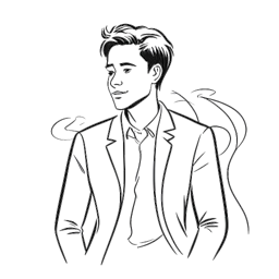 Un dessin en trait représentant un jeune homme, incarnant Taj Cross, mettant en avant l'évolution de sa carrière à travers des projets réussis de comédie.