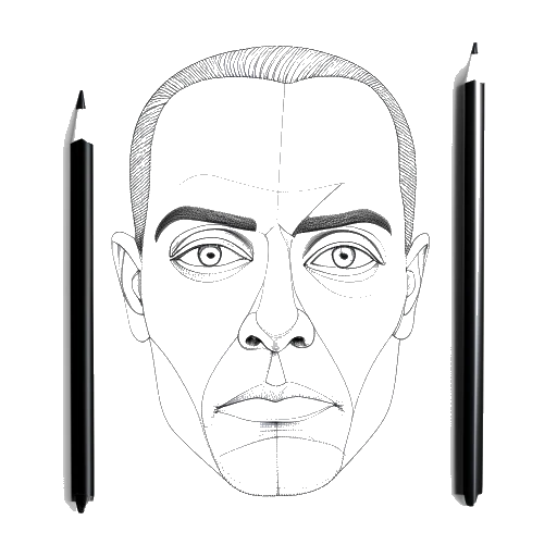 Desenho em arte linear do rosto de 'Hide the Pain Harold' fazendo a transição de uma fotografia para um desenho