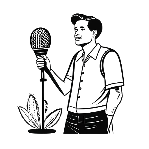 Line art drawing of Travis Scott launching Cactus Jack Records and releasing the compilation album 'JackBoys'