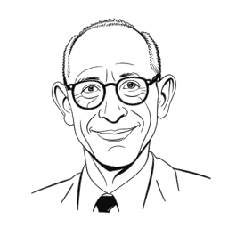Line art drawing of Michael Moritz making successful investments.