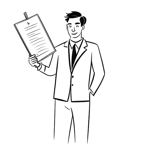 Line art drawing of a person holding a golden list, representing Moritz topping Forbes' 'Midas List' in 2006 and 2007.