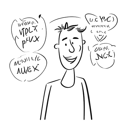 Desenho artístico de um homem, representando Nick Kosir, recebendo mensagens encorajadoras dos espectadores sobre seus vídeos de dança.