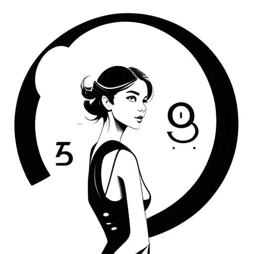 Un dibujo de arte lineal de una mujer, que representa a Alix Earle, de pie frente a un destacado logo de TikTok con '8.8 millones' flotando sobre ella sobre un fondo blanco.