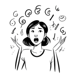 Line drawing of a woman, representing Stephanie Soo, with question marks and exclamation points, symbolizing the controversies that surround her.