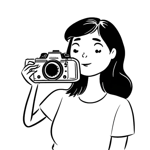 Dessin en noir et blanc de Stephanie Soo tenant une caméra, avec une bulle de pensée contenant un cœur brisé et les mots 'manque de respect' et 'harcèlement'