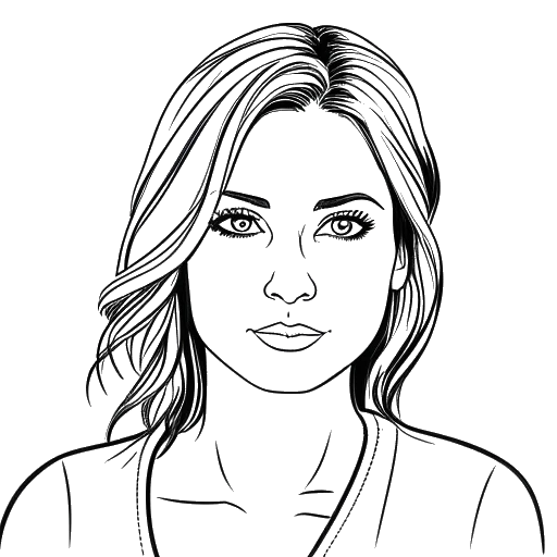 Line art drawing of a woman advocating for an anti-bullying movement, representing Brittany Snow.