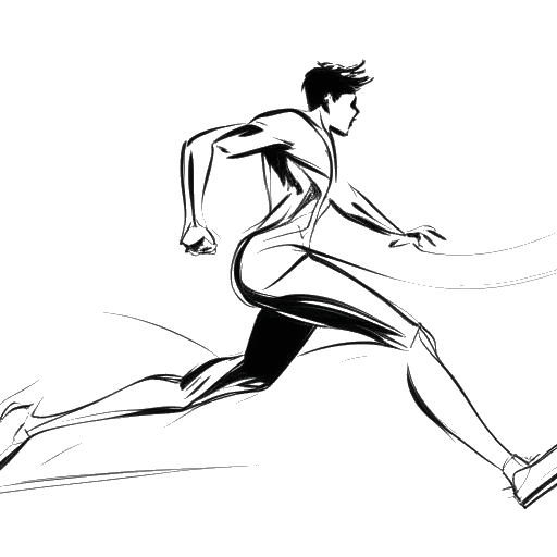 Dibujo de arte lineal de los movimientos ultrarrápidos de Bruce Lee