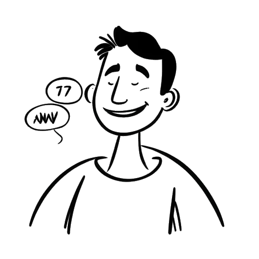 Line art drawing of Andrew Tate using satire in his content