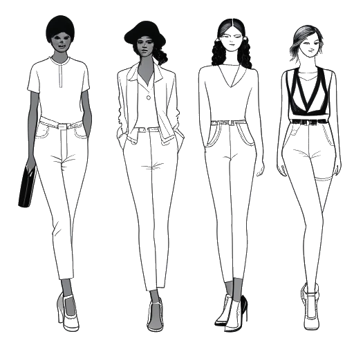 Line art drawing of a woman representing Nailea Devora, wearing various outfits, with '24M views' displayed
