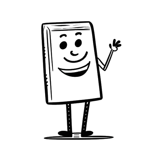 Line art drawing of a man representing KreekCraft, holding a Pop-Tart with a happy expression on his face.