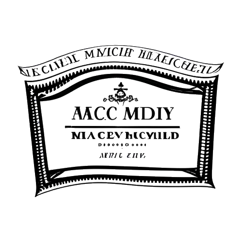 Line art drawing of a diploma, signifying Adel Tawil's graduation from the Academy of Music with a degree in music theory in 2001, positioned against a white backdrop.