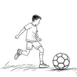 Strichzeichnung eines jungen Jungen, der Sidney Friede darstellt, der engagiert sein Sporttraining, seine Ausbildung und seine Ernährungsumstellungen gegen einen weißen Hintergrund balanciert.