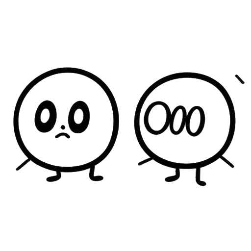 Desenho de arte de linha com duas balões de fala, um contendo a palavra 'DaFuq' e o outro contendo 'Sr. Boom', representando os apelidos de DaFuq!?Boom