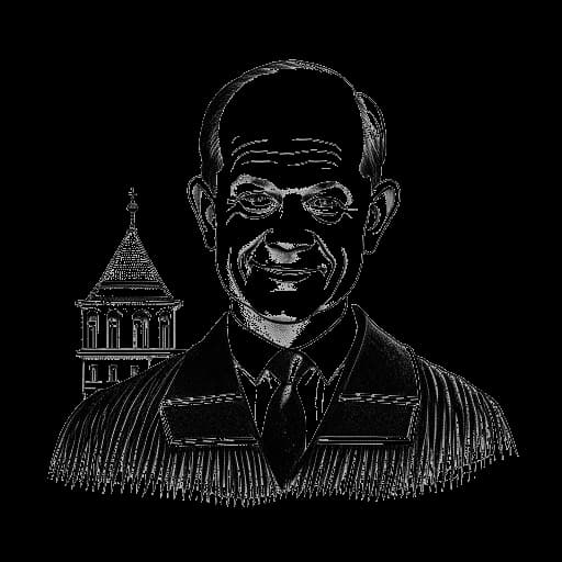 Dibujo de arte lineal de Olaf Scholz, estudiando derecho en la Universidad de Hamburgo y graduándose en 1984