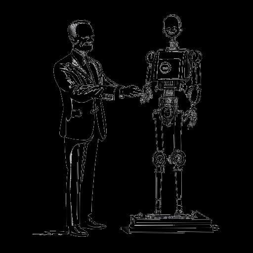 Dibujo de arte lineal de Olaf Scholz, conocido como 'Scholzomat' por su estilo de comunicación controlado