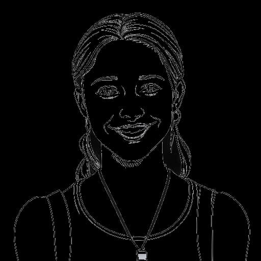 Lijntekening van een jonge vrouw die Brooke Monk vertegenwoordigt, die beugels droeg en ze vervolgens liet verwijderen.