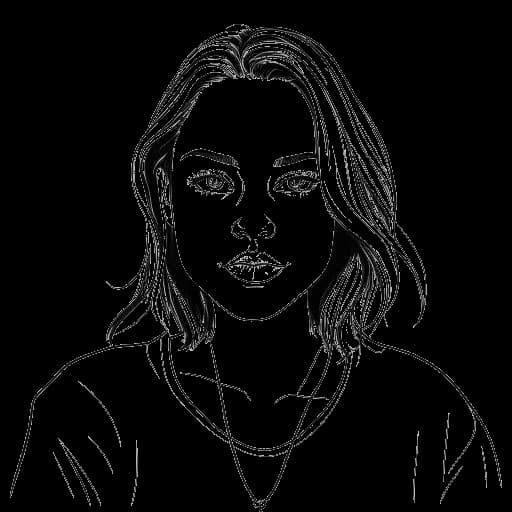 Lijntekening van een jonge vrouw die Brooke Monk vertegenwoordigt, terwijl ze lid wordt van de Hype House.