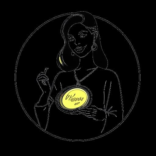 Strichzeichnung einer Frau, die Lio darstellt, wie sie eine Goldene Schallplatte für ihre Single 'Le Banana Split' hält.