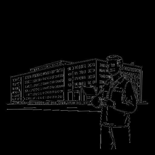 Lijntekening van een man die Snoop Dogg voorstelt die een cheque vasthoudt, met een ziekenhuisgebouw dat zijn liefdadigheidswerk op de achtergrond vertegenwoordigt