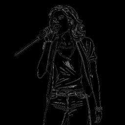 Desenho de uma mulher, representando Tana Mongeau, em pé com confiança segurando um microfone, documentos legais marcados 'FBI', e um vislumbre do cenário de um show, tudo contra um fundo branco.