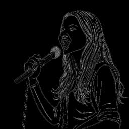 Desenho de uma mulher, representando Tana Mongeau, com cabelos longos falando apaixonadamente em um microfone, com a fachada de uma loja Walmart ao fundo, contra um fundo branco.