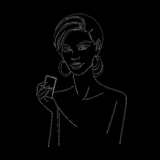 Lijntekening van Madeline Argy die haar samenwerkingen met prominente schoonheids- en modemerken vertegenwoordigt