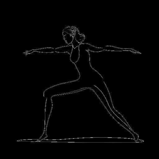 Lijntekening van Madeline Argy die haar hobby's in koken, zwemmen, yoga en joggen vertegenwoordigt