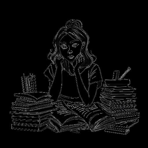 Line art drawing of Madeline Argy, representing her struggles with depression and ADHD during her time at university