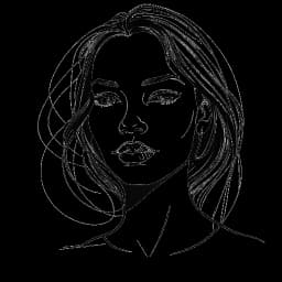 Line art of a woman representing Avery Cyrus, confidently infused with Mexican and Texan cultural elements, against a white backdrop.