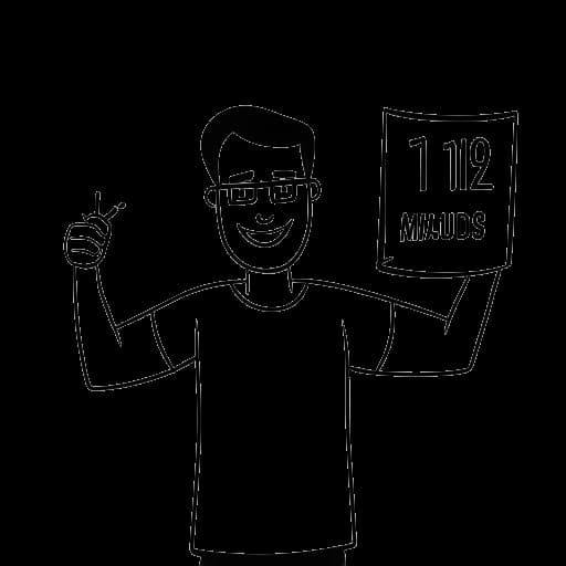 Desenho em arte linear de Wendigoon alcançando 1 milhão de inscritos em menos de dois anos.