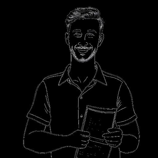 Desenho em arte linear de um homem representando Wendigoon, nascido no Kentucky e atualmente morando no Tennessee.