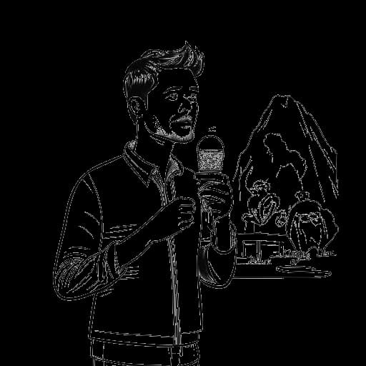 Desenho em arte linear de Wendigoon discutindo tipos de mofo em um vídeo iceberg.