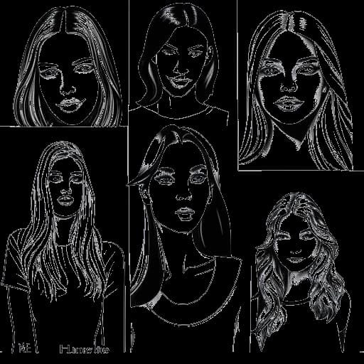 Disegno in stile line art di Kaia sulle copertine di riviste