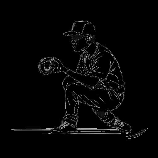 Strichzeichnung eines Mannes, der Amar darstellt, wechselt von einem Baseballschläger zu einem Gaming-Controller