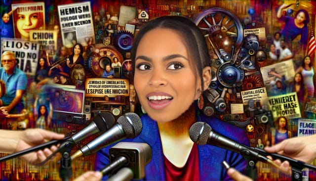 Alice Hasters, a woman with a medium or olive complexion, smiling and looking at the camera in a setting with journalism and activism elements. Vibrant and high-resolution image.
