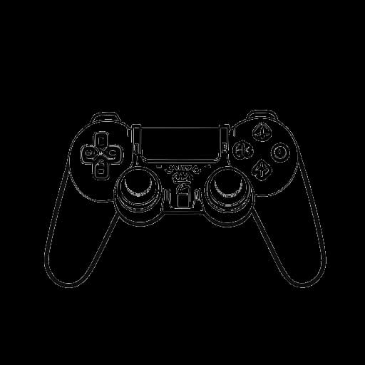 Strichzeichnung eines Mannes, der Trymacs darstellt, hält Spiele-Controller für Fortnite, Minecraft und FIFA