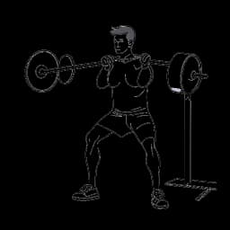 A man representing Ron Bielecki, lifting weights in a gym, depicted in a one-line drawing, signifying his dedication to fitness from an early life, against a white background.