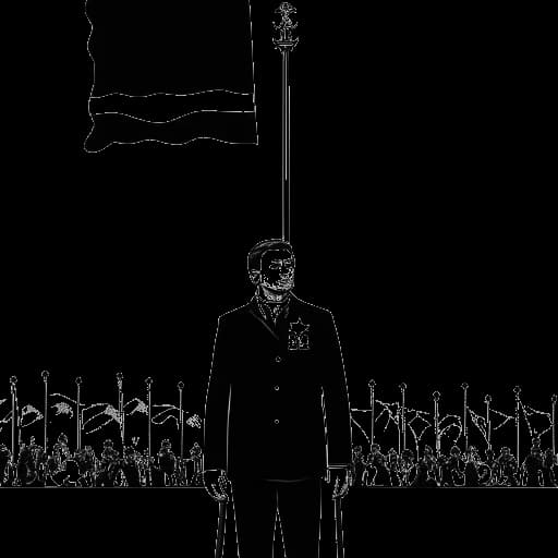 Strichzeichnung eines Mannes, der ApoRed darstellt, steht vor den deutschen und afghanischen Flaggen.