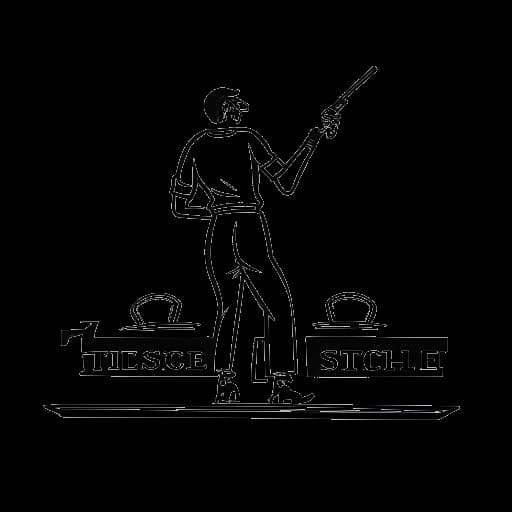 Dibujo en arte lineal de un hombre que representa a Tyler Steinkamp organizando un torneo, en el escenario está el logo de TCS, en un fondo blanco